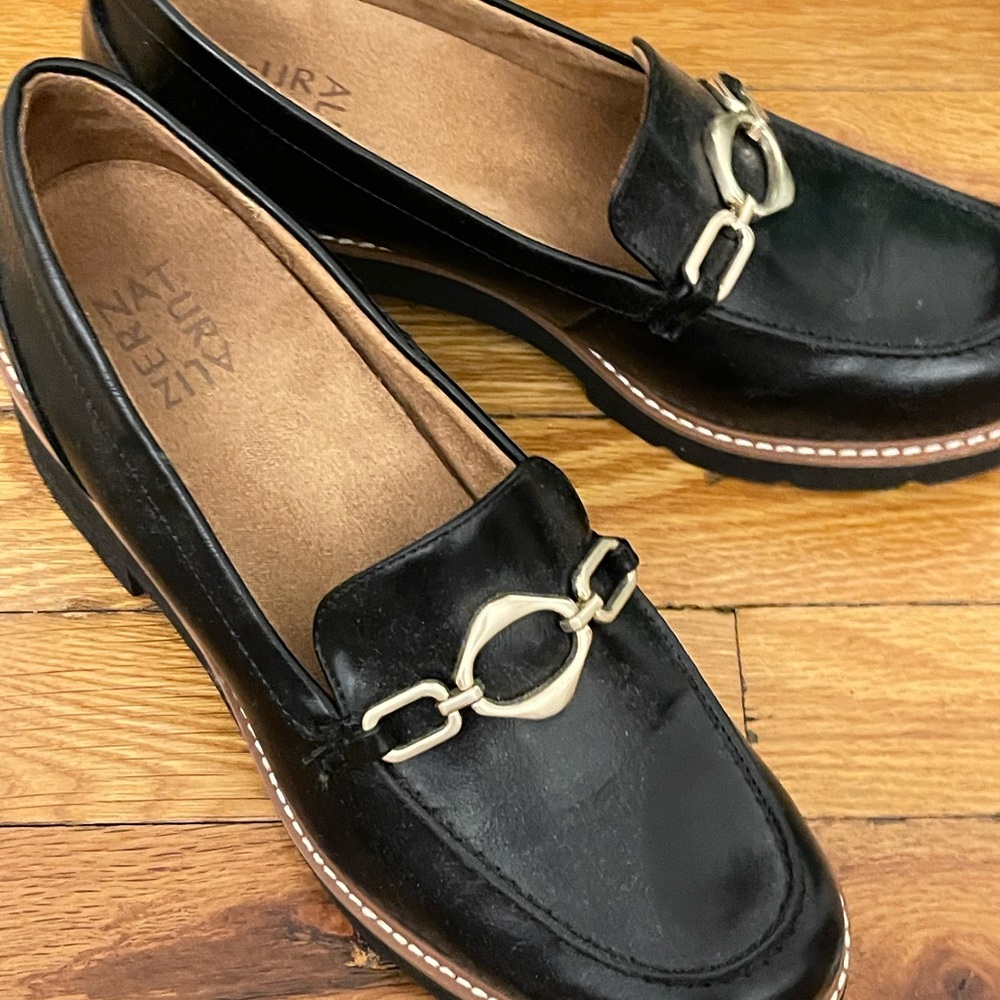 Naturalizer Black Flats with Silver Detail
